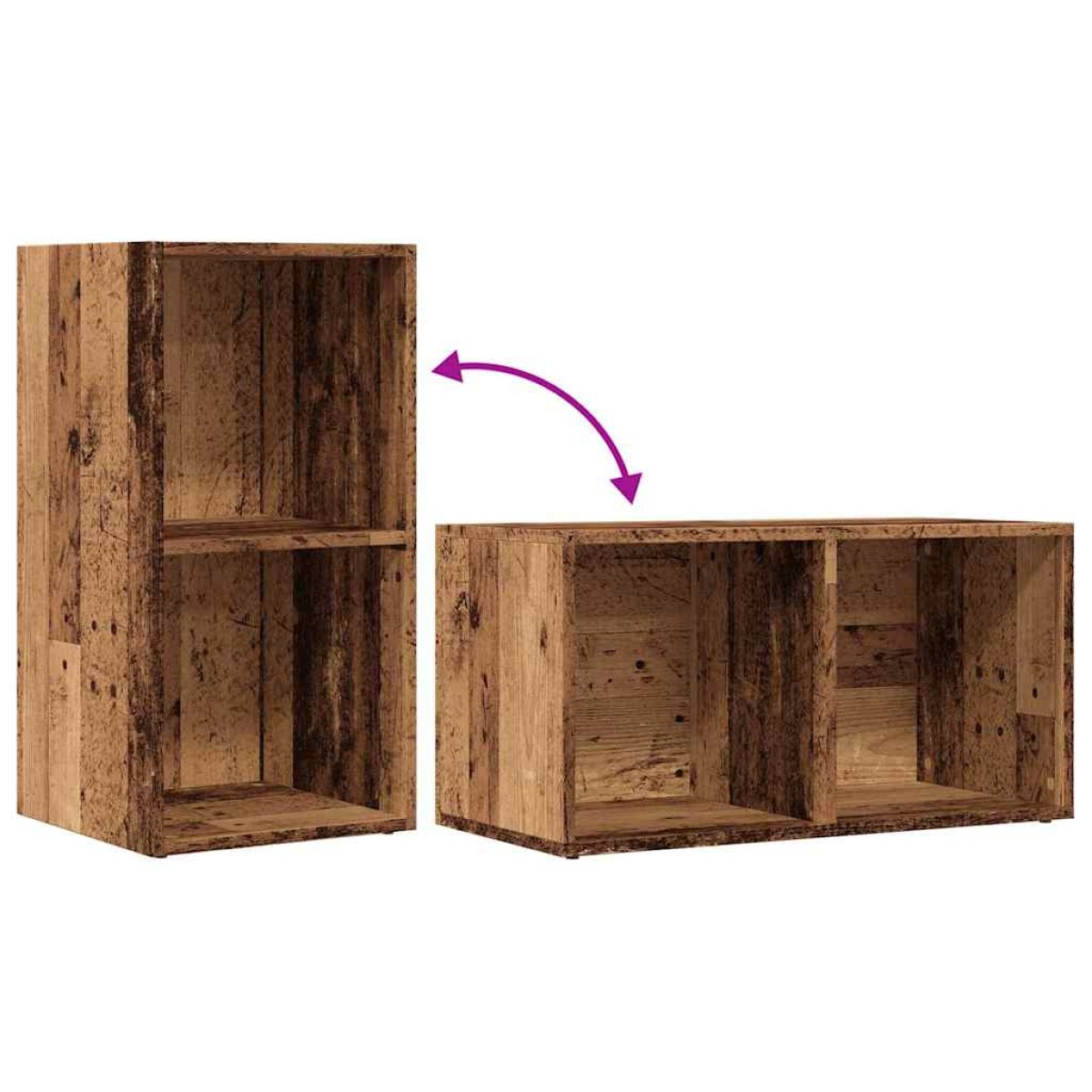 vidaXL LP Κουτί Αποθήκευσης Όψη Παλαιού Ξύλου 69,5x34x36 εκ. Επεξ.Ξύλο