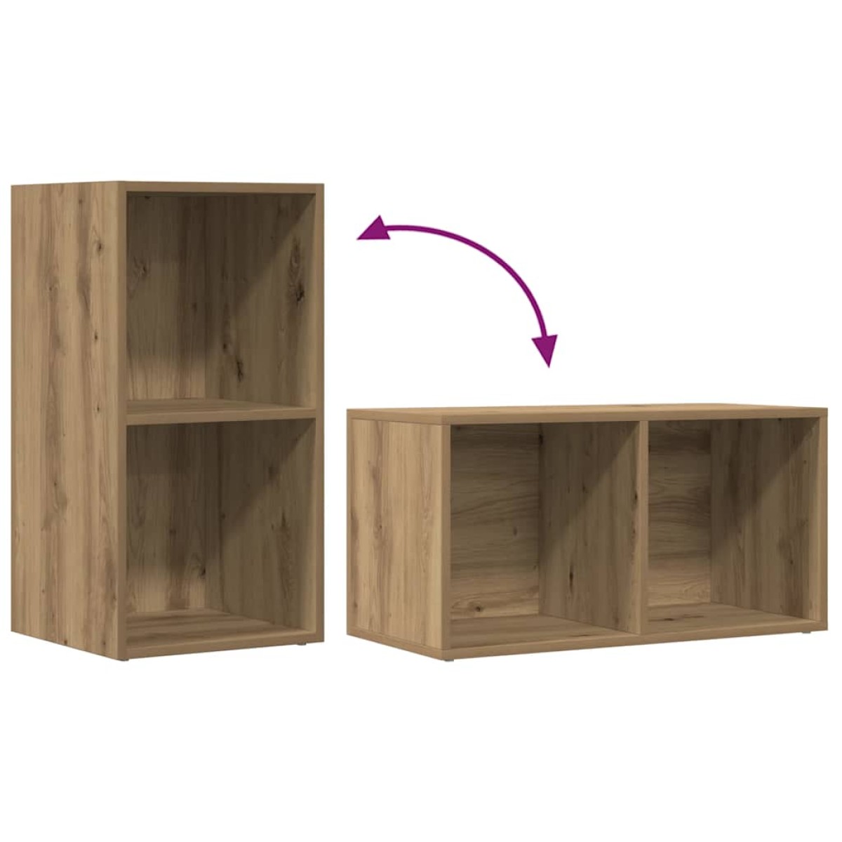 vidaXL LP Κουτί Αποθήκευσης Αρτισιανή Δρυς 69,5x34x36 εκ. Επεξ.Ξύλο