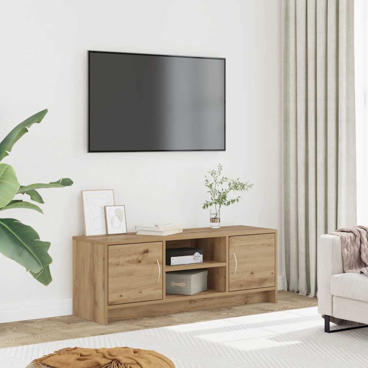 vidaXL Έπιπλο Τηλεόρασης Αρτισιανή Δρυς 102x30x37,5 εκ Επεξ. Ξύλο
