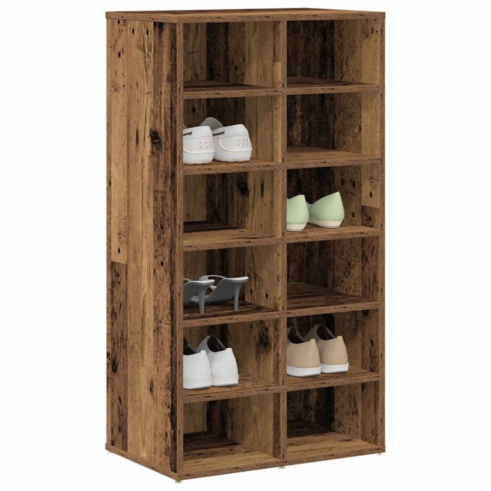 vidaXL Παπουτσοθήκη Παλιό Ξύλο Δρυς 54x34x100,5εκ Επεξεργασμένο Ξύλο
