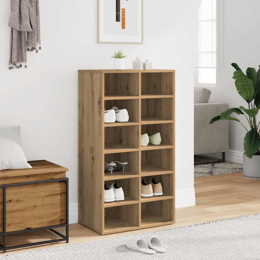 vidaXL Ράφι παπουτσιών Artisan Oak 54x34x100,5 cm Κατασκευασμένο ξύλο