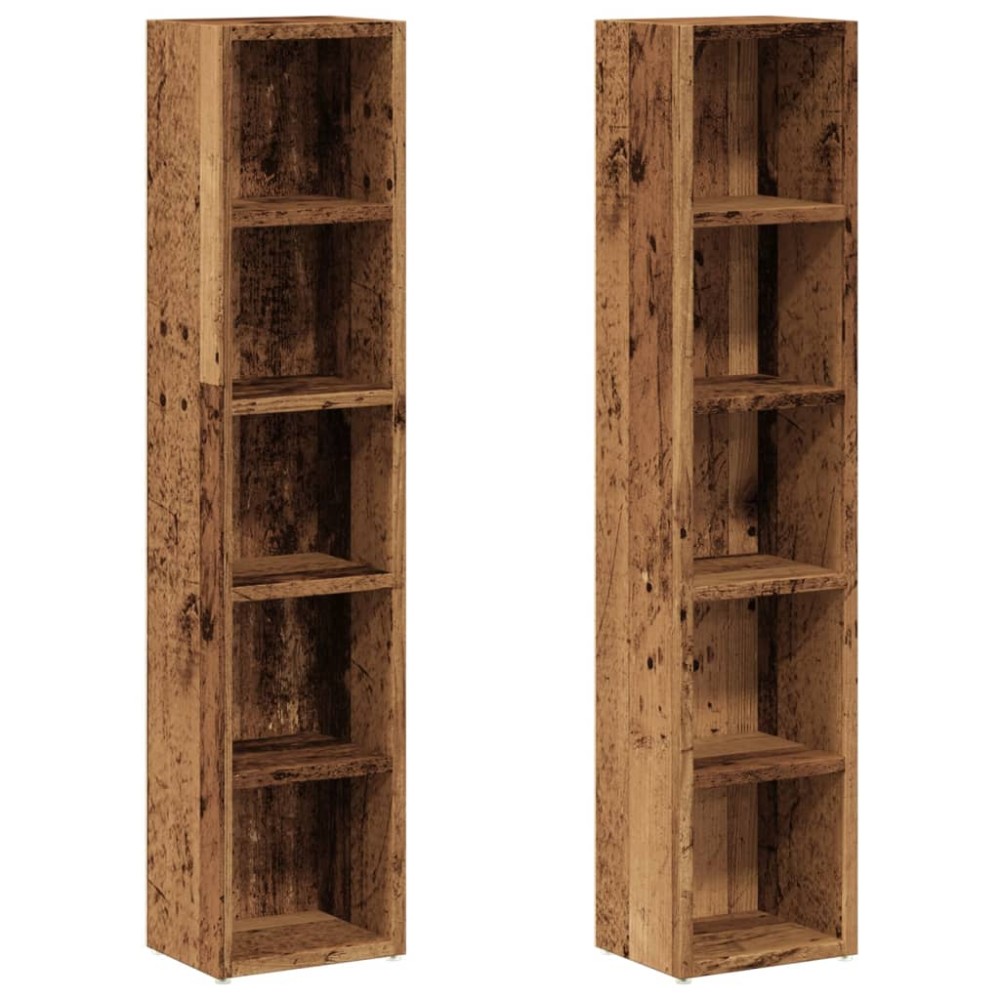 vidaXL Έπιπλα για CD 2 τεμ. Παλαιό Ξύλο 21x16x93,5 εκ. από Επξ. Ξύλο