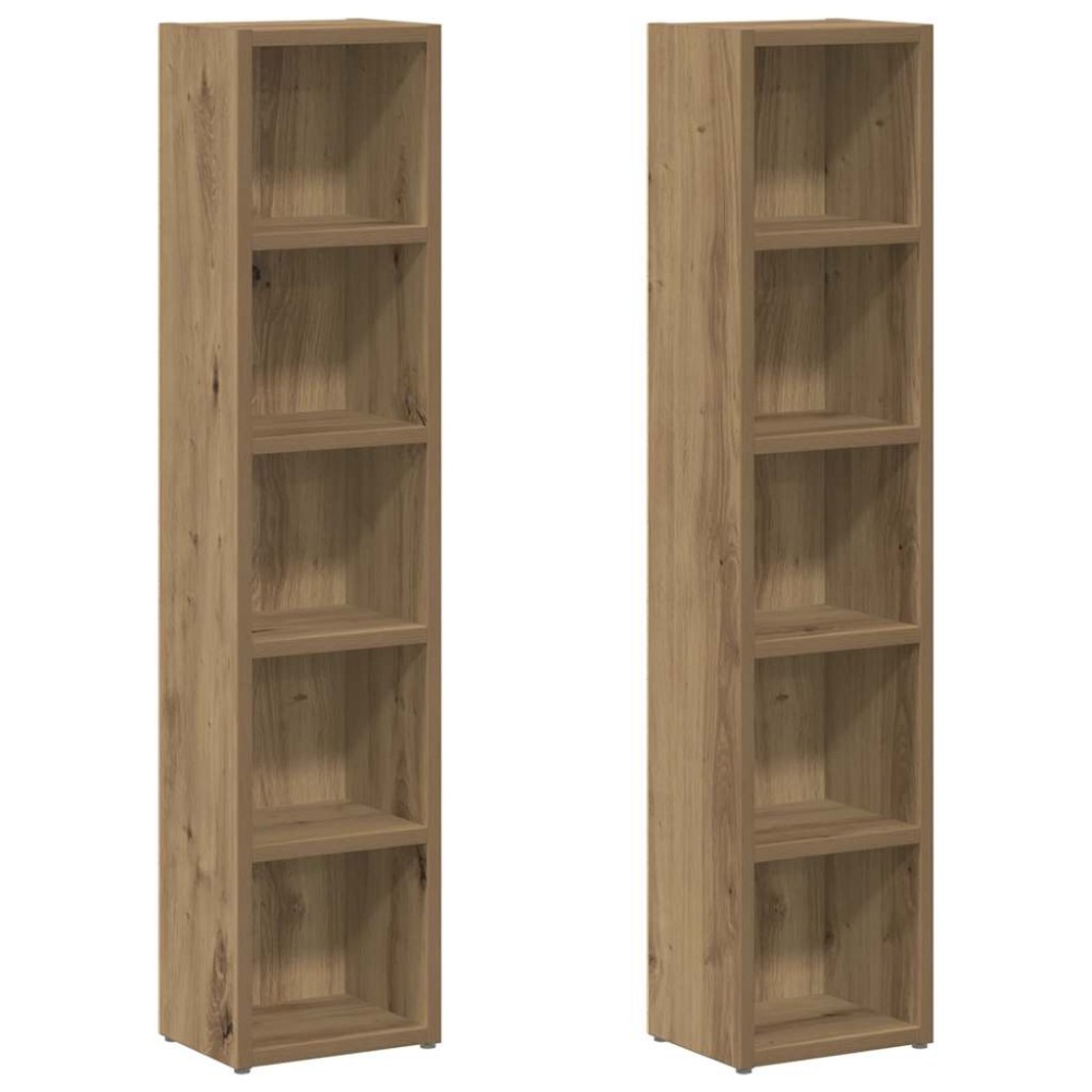vidaXL Ντουλάπια CD 2 τεμ. Artisan Δρυς 21x16x93,5 εκ Επεξ. Ξύλο