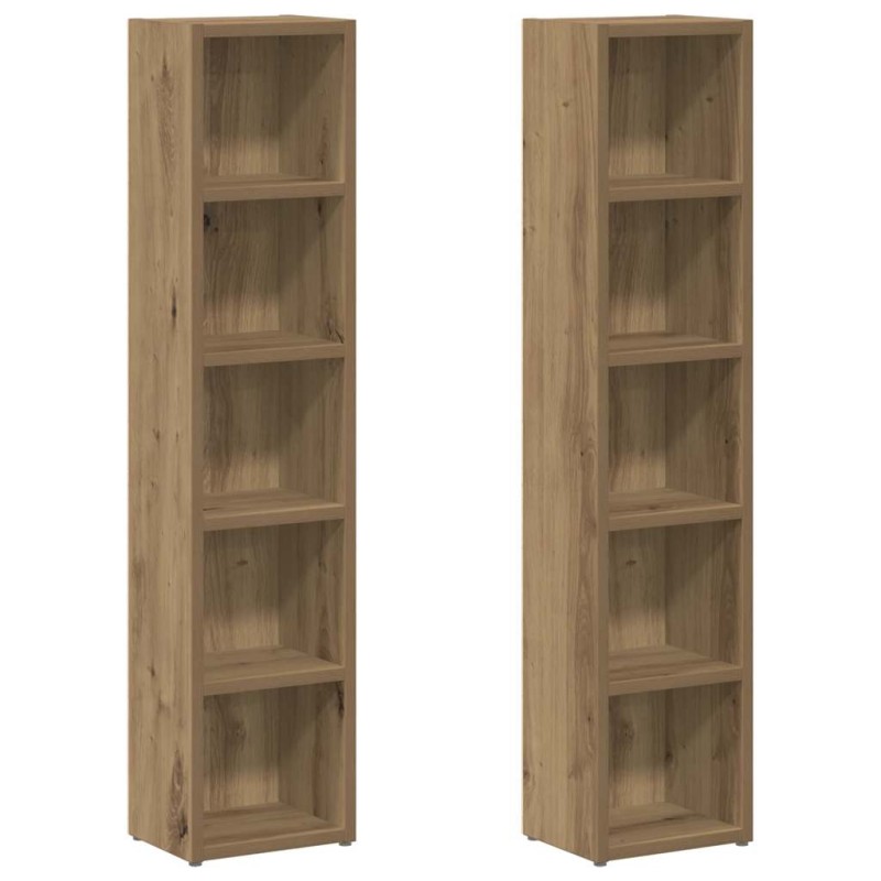 vidaXL Ντουλάπια CD 2 τεμ. Artisan Δρυς 21x16x93,5 εκ Επεξ. Ξύλο