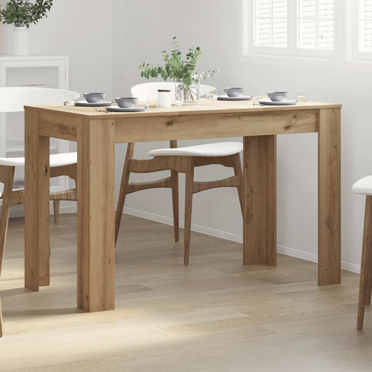vidaXL Τραπεζαρία Αρτισιανή Δρυς 120x60x76 εκ. από Επεξεργασμένο Ξύλο
