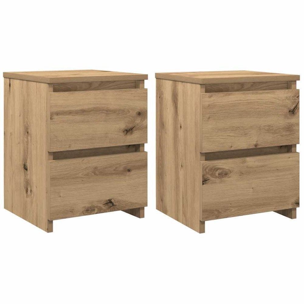 vidaXL Κομοδίνα 2 τεμ.Αρτισιανή Δρυς 30x30x40 εκ. Επεξ. Ξύλο