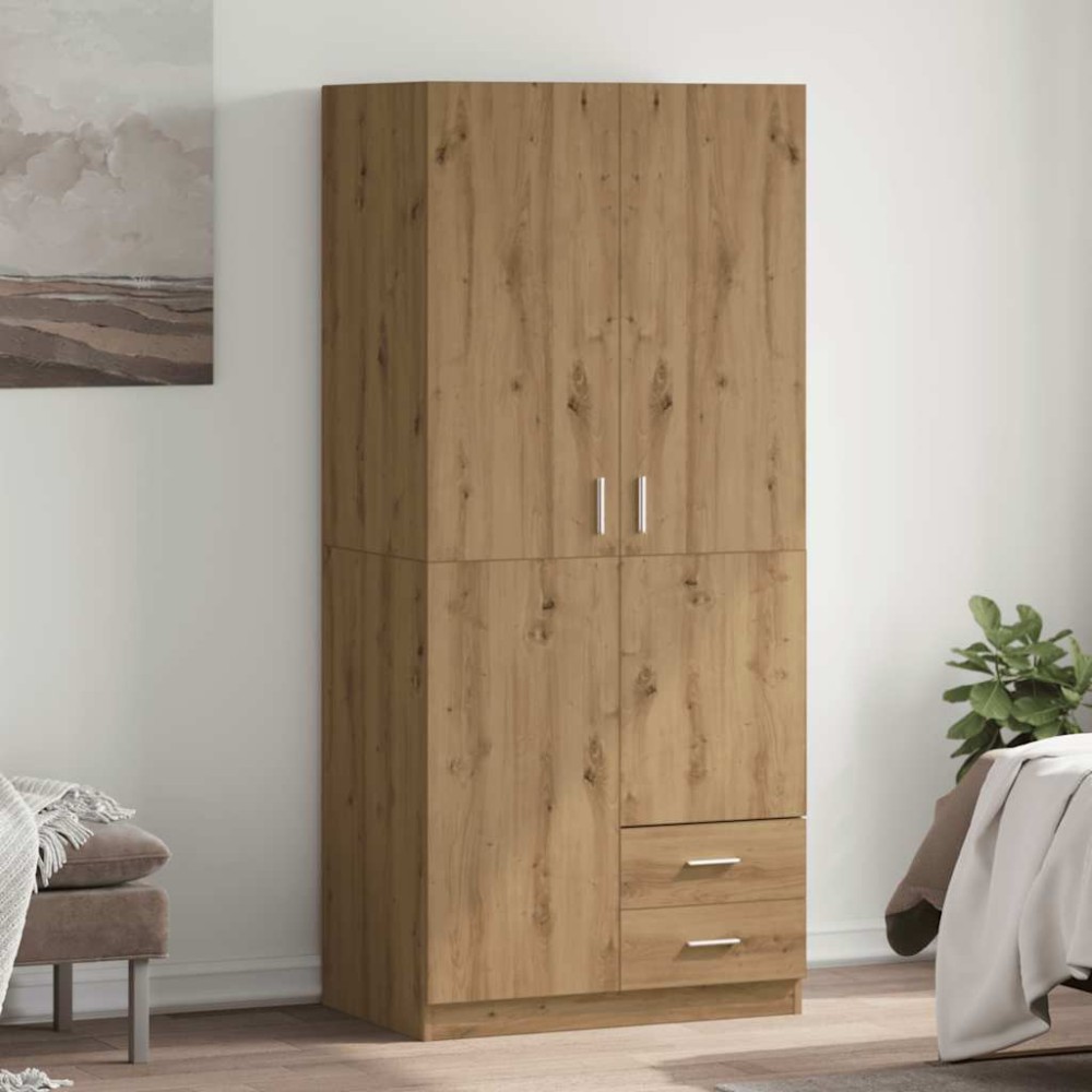 vidaXL Ντουλάπα Τεχνίτης Δρυς 80x52x180 εκ Επεξεργασμένο Ξύλο
