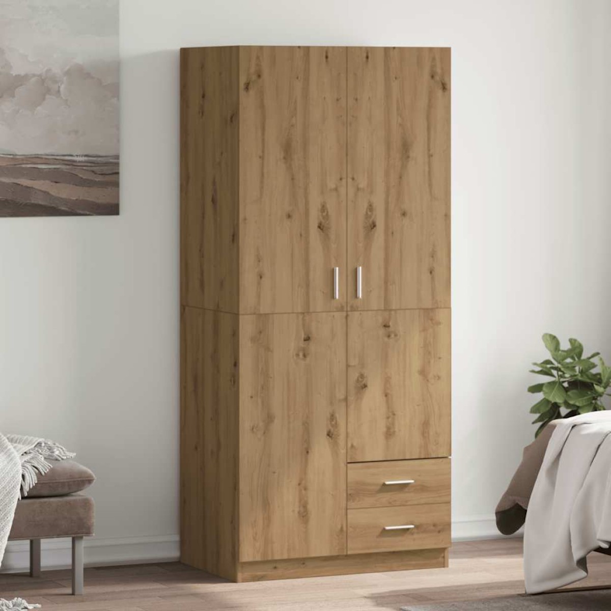 vidaXL Ντουλάπα Τεχνίτης Δρυς 80x52x180 εκ Επεξεργασμένο Ξύλο