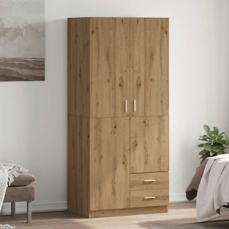 vidaXL Ντουλάπα Τεχνίτης Δρυς 80x52x180 εκ Επεξεργασμένο Ξύλο