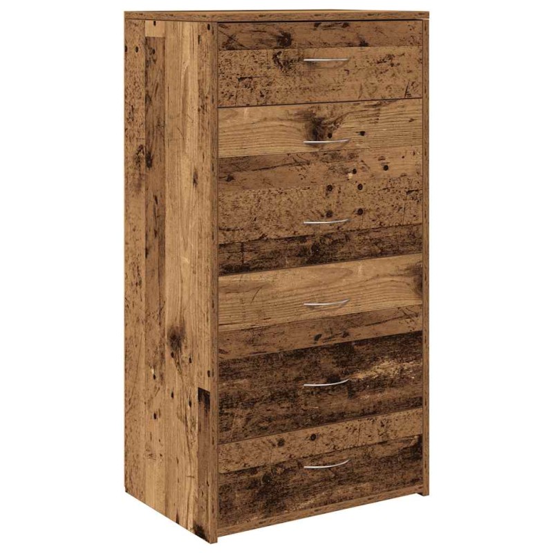 vidaXL Sideboard με 6 συρτάρια Παλαιό ξύλο 50x34x96 cm Ξύλο μηχανής