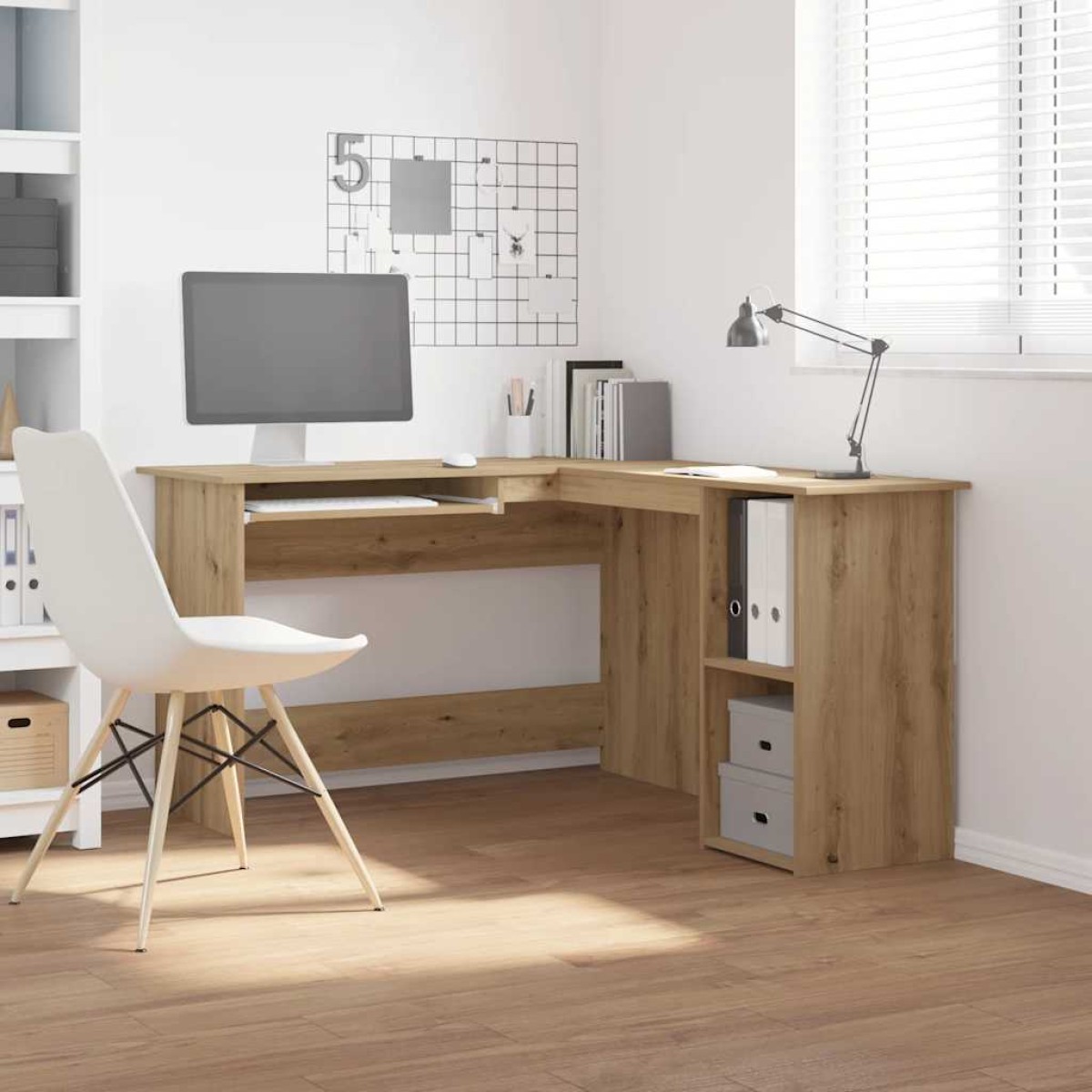 vidaXL Γραφείο Γωνιακό Τεχνίτης Δρυς 120x140x75 εκ Επεξεργασμένο Ξύλο