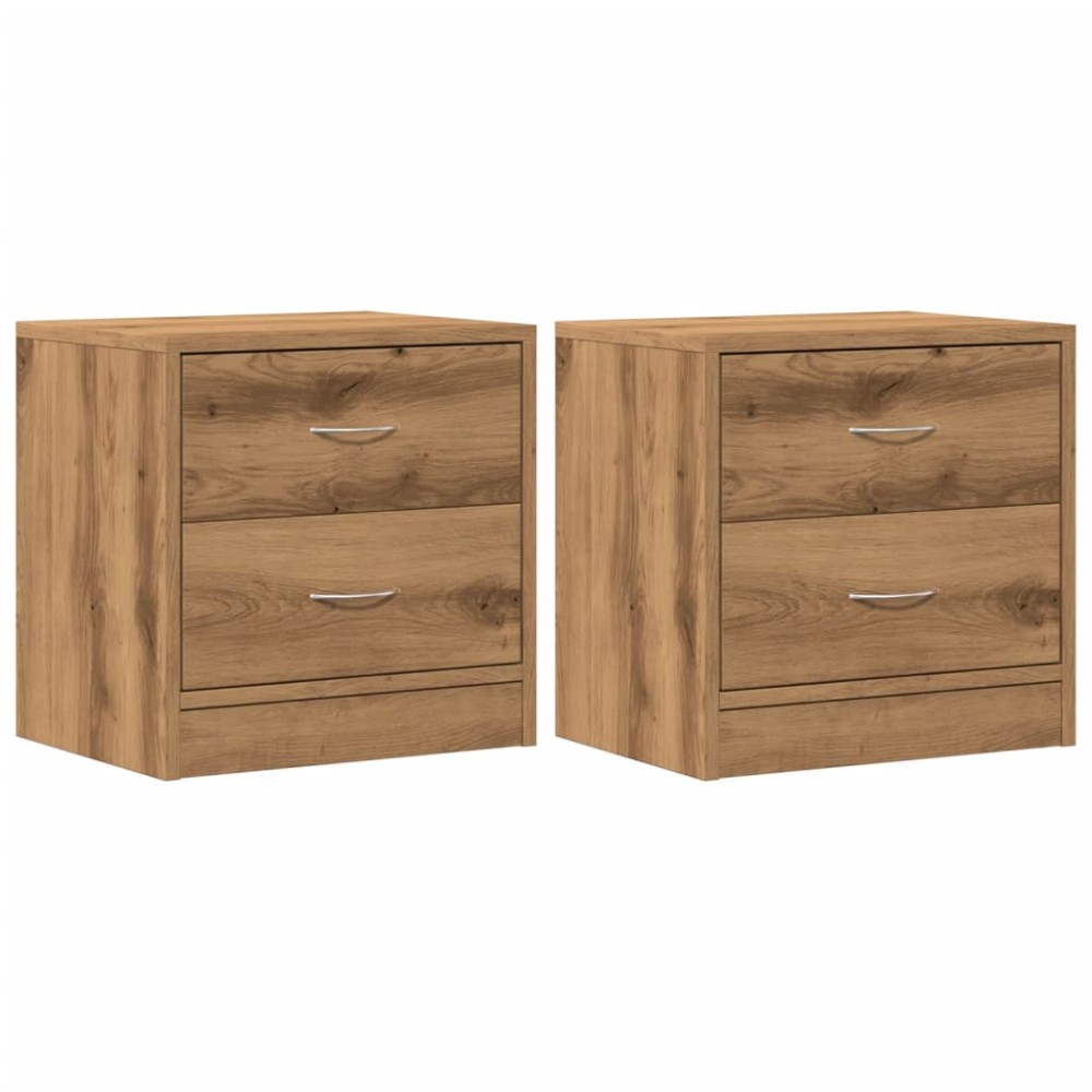 vidaXL Κομοδίνα 2 τεμ. Αρτισιανή Δρυς 40x30x40 εκ. από Επεξεργ. Ξύλο