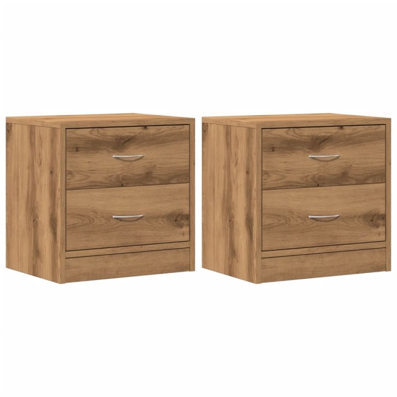 vidaXL Κομοδίνα 2 τεμ. Αρτισιανή Δρυς 40x30x40 εκ. από Επεξεργ. Ξύλο