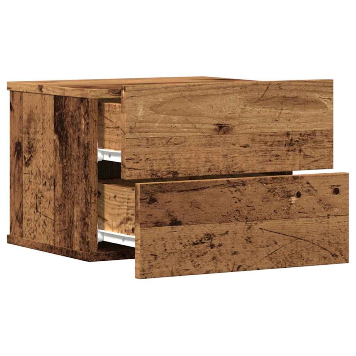 vidaXL Κομοδίνο Επιτοίχιο Όψη Παλαιού Ξύλου 40x32x30 εκ.