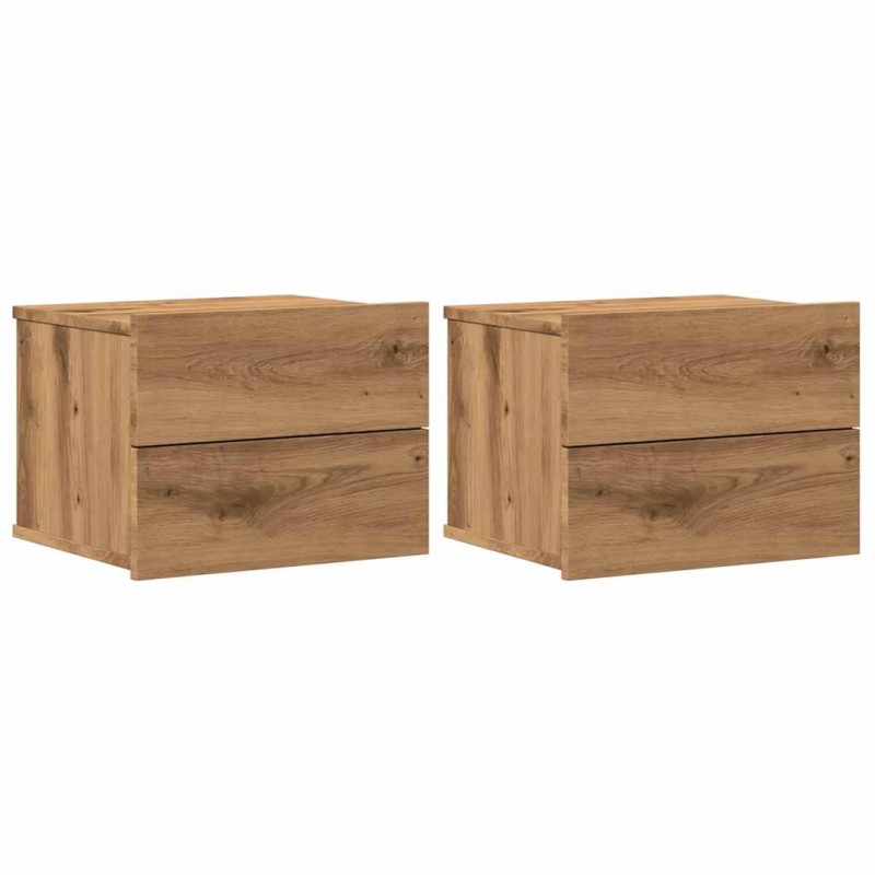 vidaXL Επιτοίχια κομοδίνα 2 τεμάχια Artisan Oak 40x32x30 cm