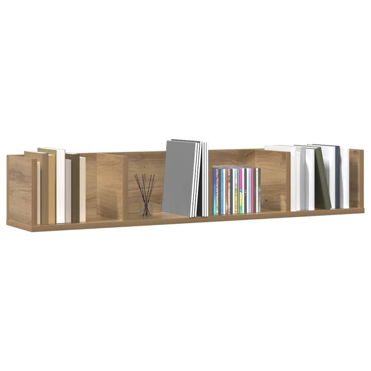 vidaXL Ραφιέρα Τοίχου CD Τεχνίτης Δρυς 100x18x18 εκ Επεξεργασμένο Ξύλο