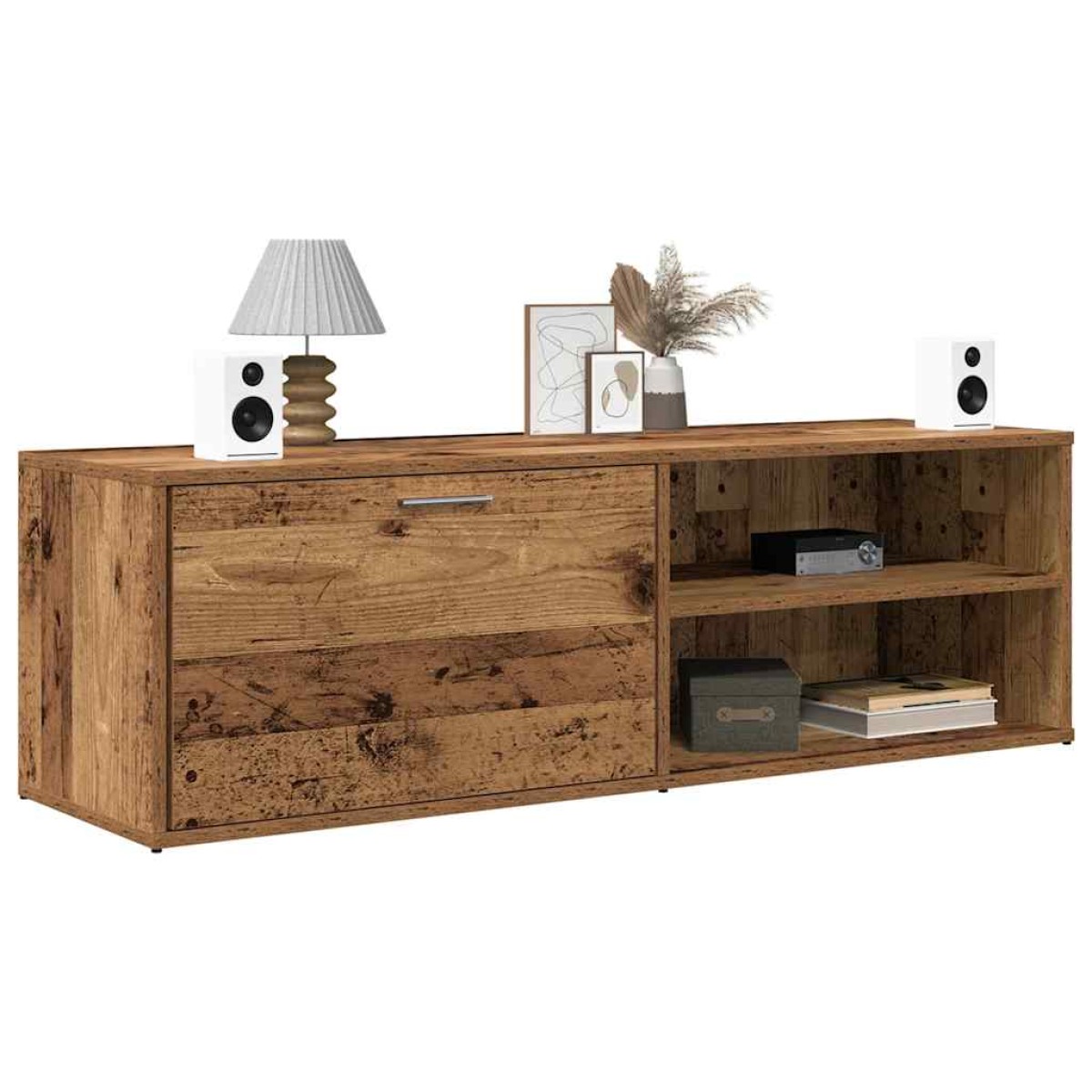 vidaXL Έπιπλο Τηλεόρασης Παλιό Ξύλο 120 x 34 x 37 εκ. από Μοριοσανίδα
