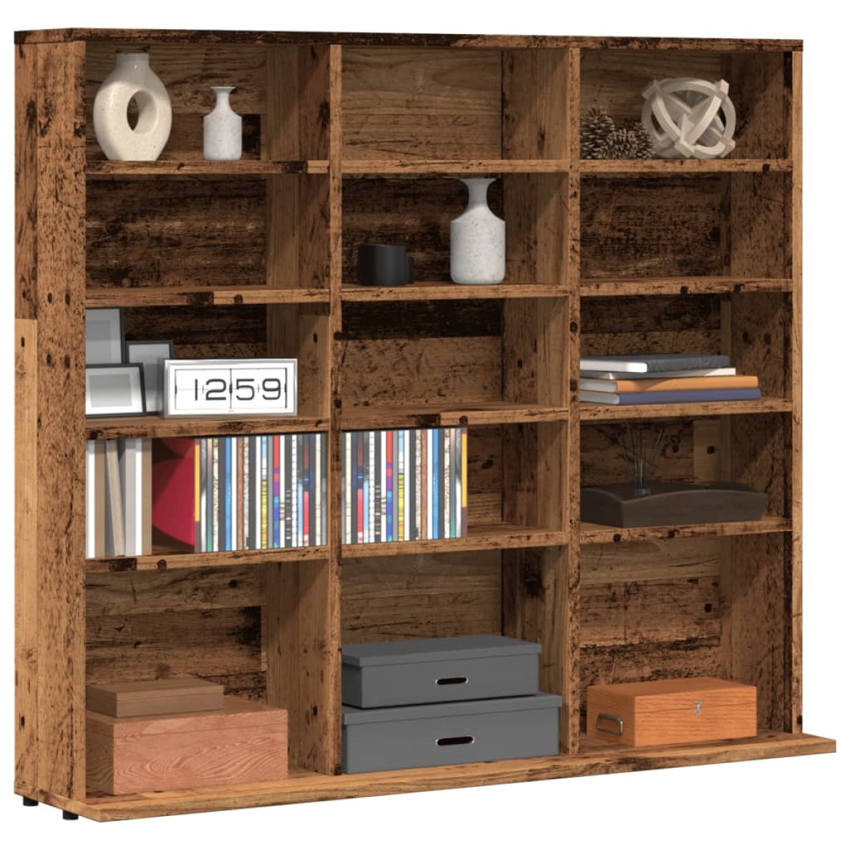 vidaXL Ντουλάπι CD Παλιό ξύλο 100x23x89,5 cm Ξύλο μηχανικής κατασκευής
