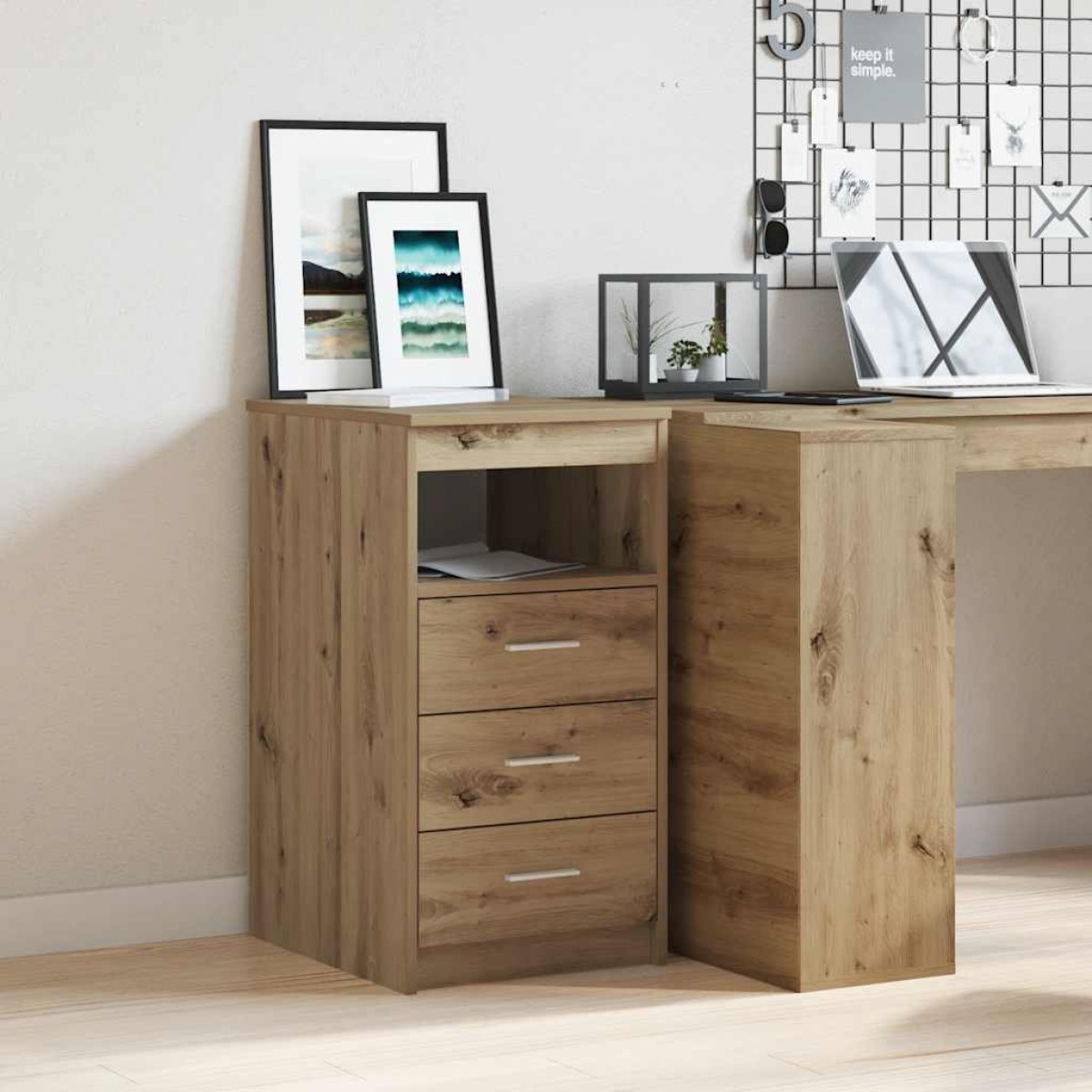 vidaXL Συρταριέρα Αρτισιανή Δρυς 40x50x76 εκ. από Επεξεργασμένο Ξύλο