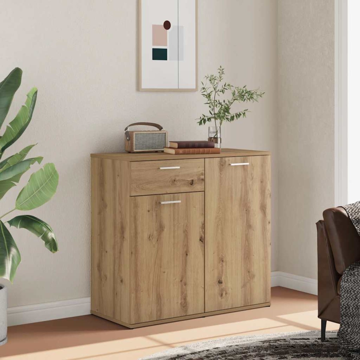 vidaXL Ντουλάπι Τεχνίτης Δρυς 80 x 36 x 75 εκ. Επεξεργασμένο Ξύλο