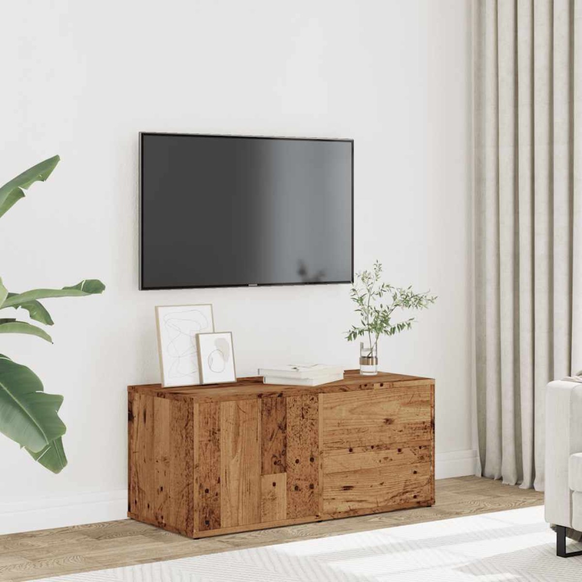 ντουλάπι τηλεόρασης vidaXL Παλιό ξύλο 80x34x35,5cm Κατασκευασμένο ξύλο