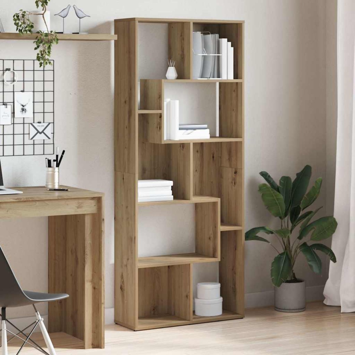 vidaXL Βιβλιοθήκη Artisan Δρυς 67x24x161 εκ. από Τεχνητό Ξύλο