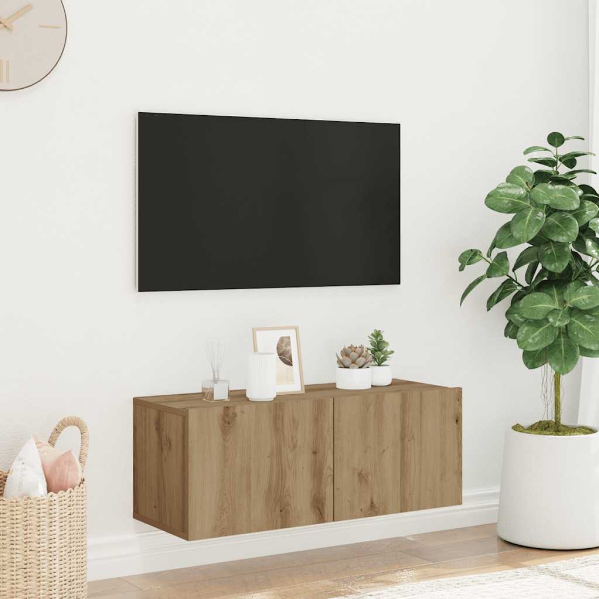 vidaXL Επίτοιχο ντουλάπι τηλεόρασης Artisan Oak 80x30x30 cm