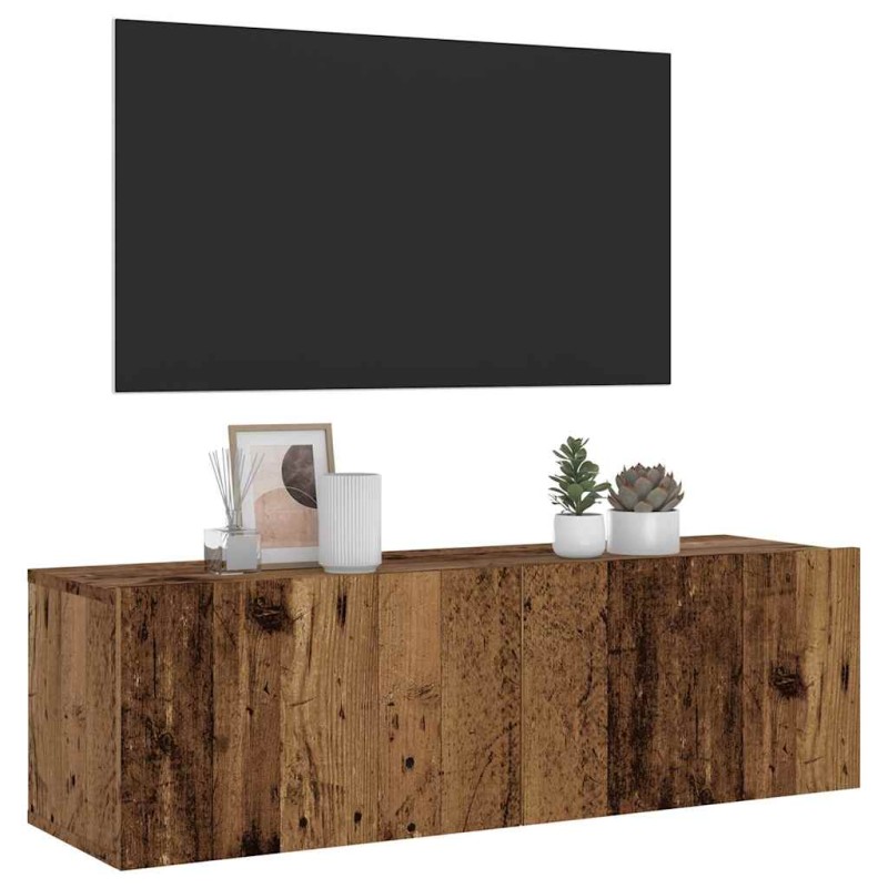 vidaXL Ντουλάπι Τηλεόρασης Τοίχου Παλιό Ξύλο 100x30x30 εκ Επ. Ξύλο