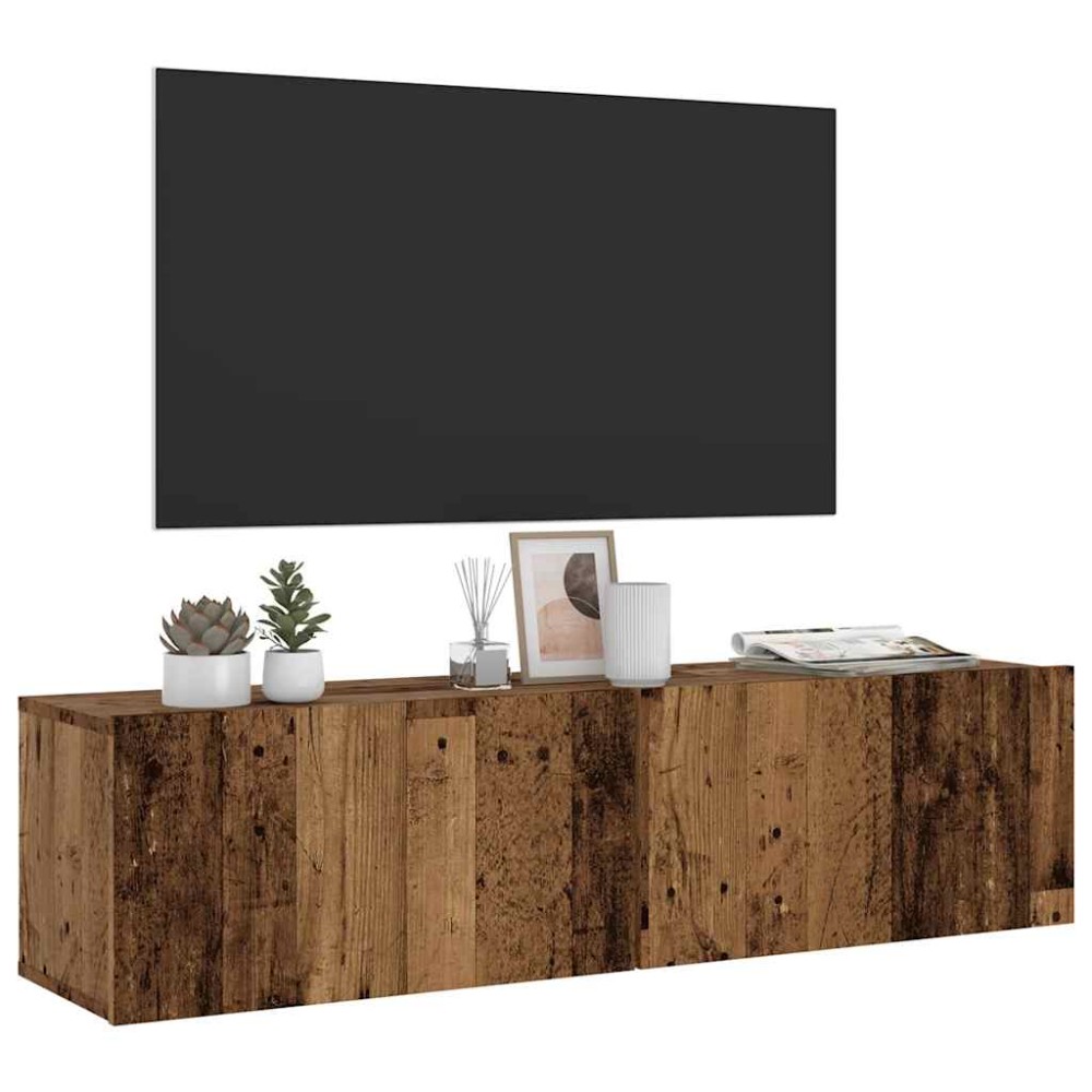 vidaXL Ντουλάπι Τηλεόρασης Τοίχου Παλιό Ξύλο 120x30x30 εκ Επ. Ξύλο