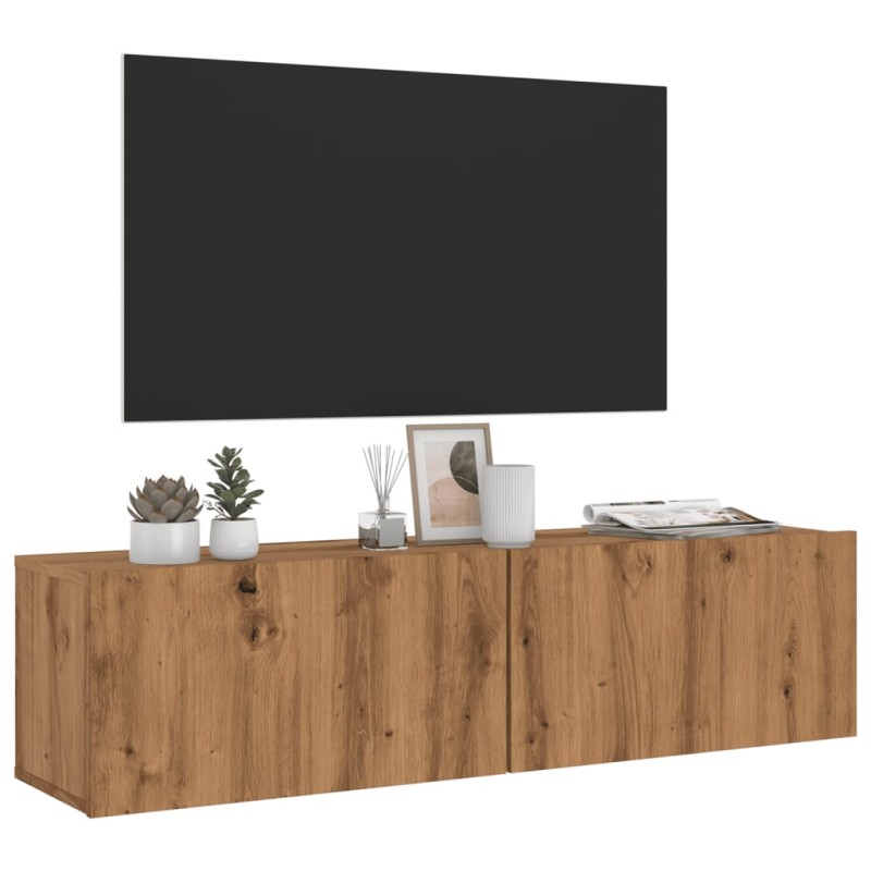 vidaXL Ντουλάπι Τηλεόρασης Τοίχου Artisan Δρυς 120x30x30 εκ Επ. Ξύλο
