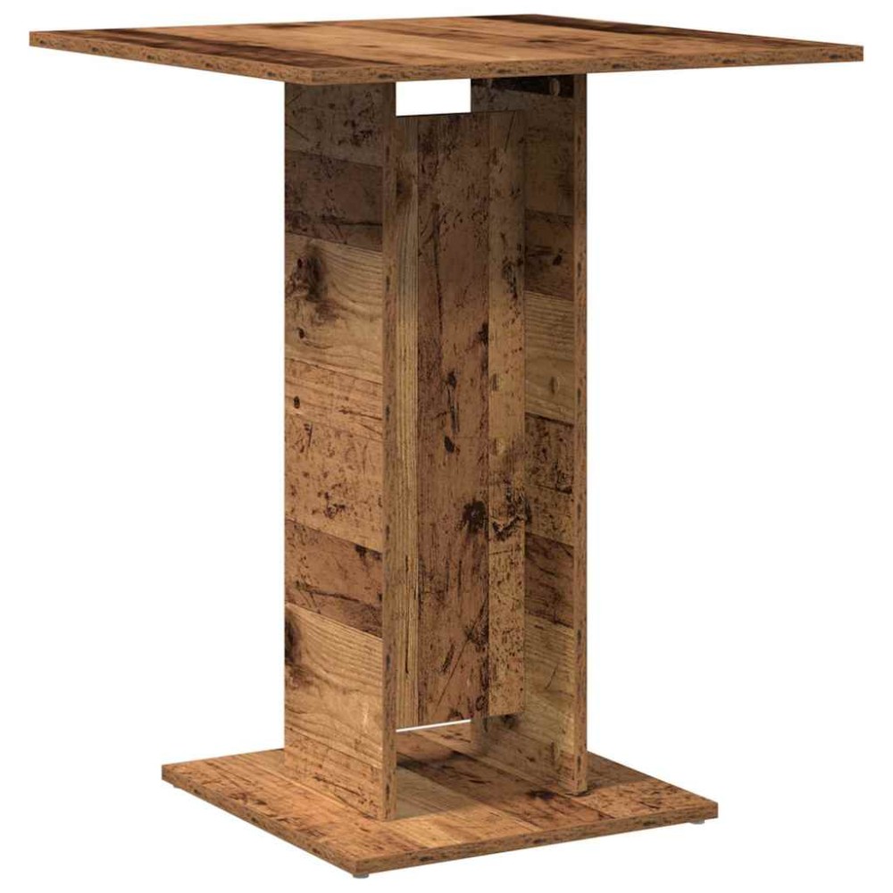 vidaXL Τραπέζι Bistro Παλιό Ξύλο 60 x 60 x 75 εκ. Μοριοσανίδα