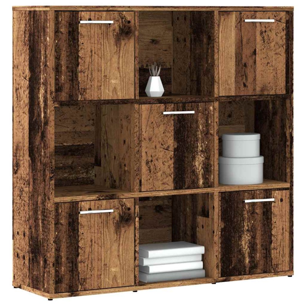 vidaXL Βιβλιοθήκη Παλαιό ξύλο 90x28x90 εκ Ξύλινη κατασκευή