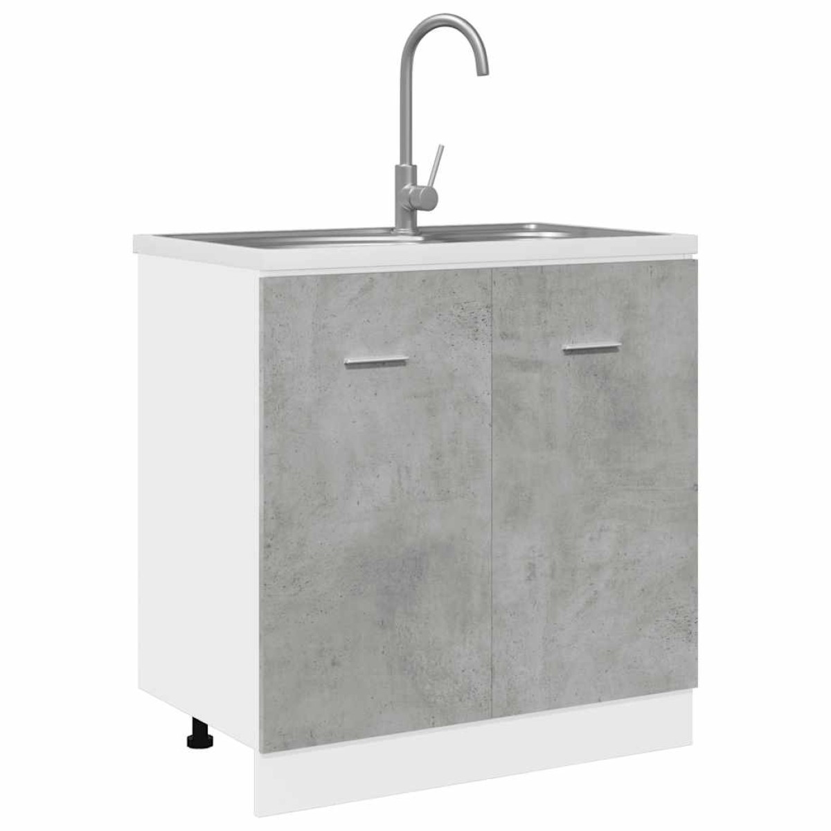 vidaXL Ντουλάπι Νιπτήρα "Lyon" Γκρι Σκυρόδεμα 80x46x81,5 εκ. από Τεχνητό Ξύλο