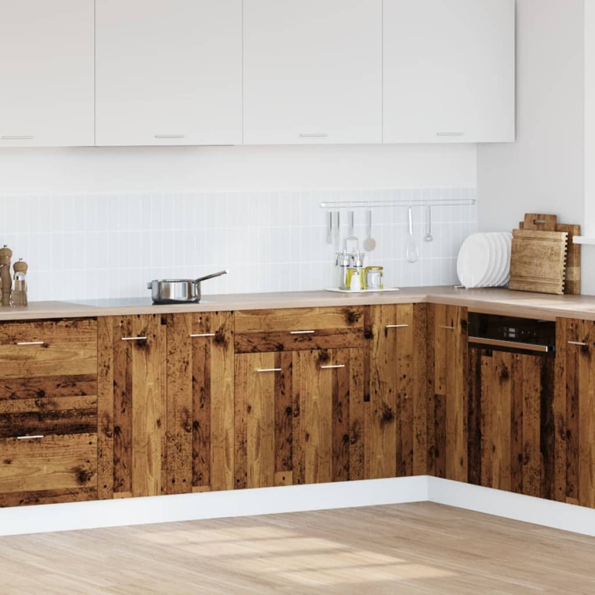 vidaXL Ντουλάπι με Συρτάρια "Lyon" από Παλιό Ξύλο 60x46x81,5 εκ. από Τεχνητό Ξύλο