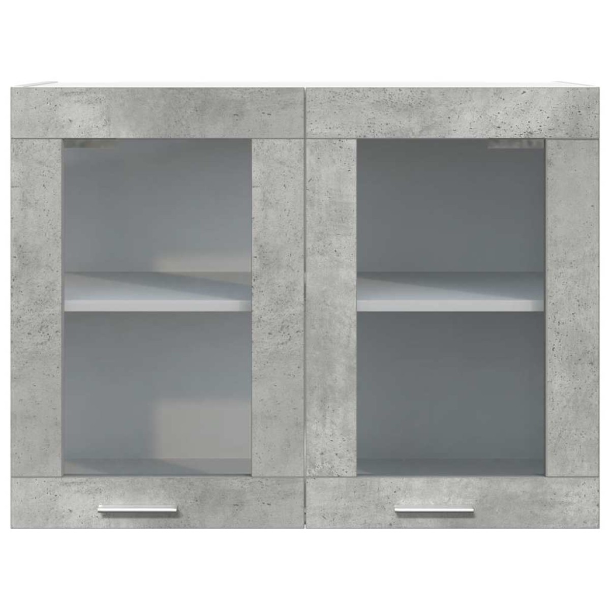 vidaXL Κρεμαστό Γυάλινο Ντουλάπι "Lyon" Γκρι Σκυρόδεμα 80x31x60 εκ.