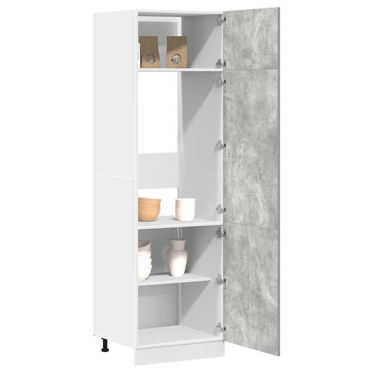 vidaXL Ντουλάπι Ψυγείου "Lyon" Γκρι Σκυρόδεμα 60x57x207 εκ. από Τεχνητό Ξύλο