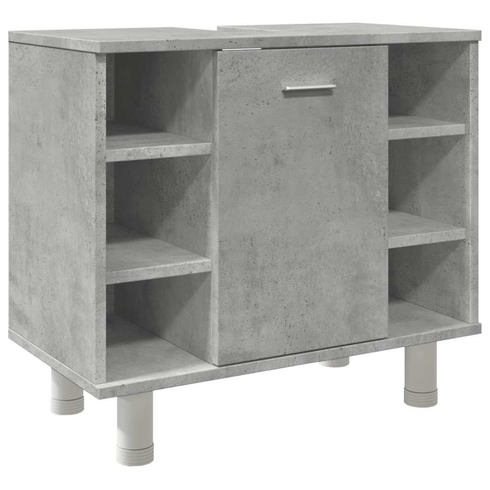 vidaXL Ντουλάπι Νιπτήρα Γκρι Σκυροδέματος 60x32x53,5 εκ. Επεξ. Ξύλο