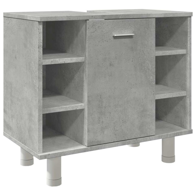 vidaXL Ντουλάπι Νιπτήρα Γκρι Σκυροδέματος 60x32x53,5 εκ. Επεξ. Ξύλο