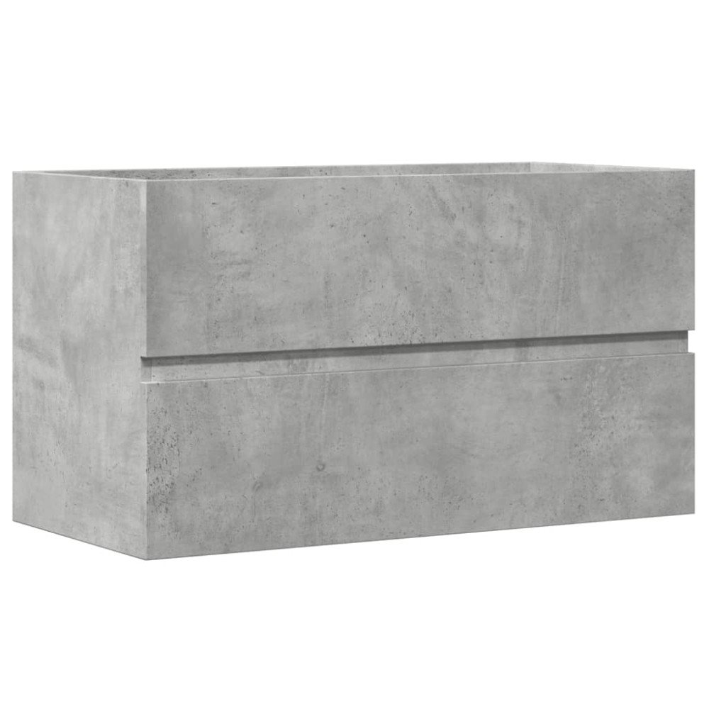 vidaXL Ντουλάπι Νιπτήρα Γκρι Σκυροδέματος 90x38,5x45 εκ. Επεξ. Ξύλο