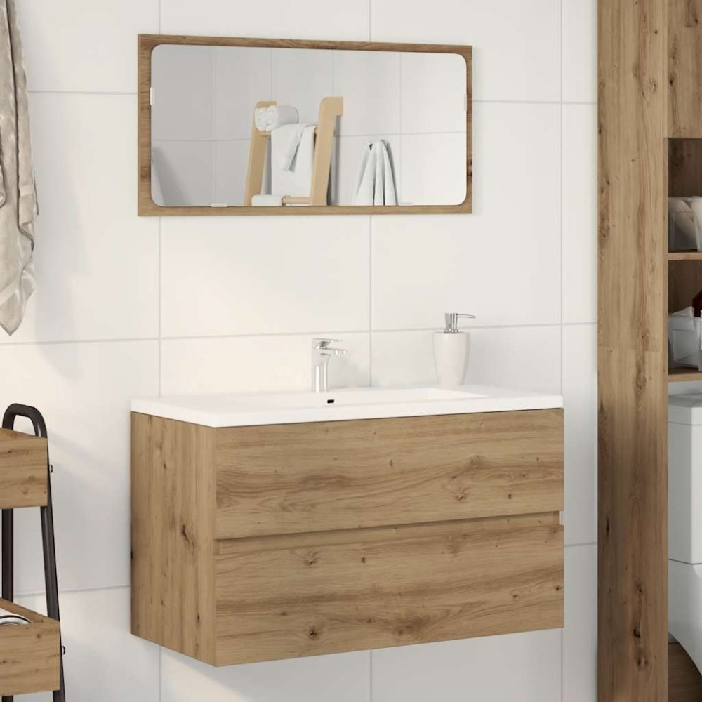 vidaXL Ντουλάπι Νιπτήρα Αρτισιανή Δρυς 90x38,5x45εκ Επεξεργασμένο Ξύλο