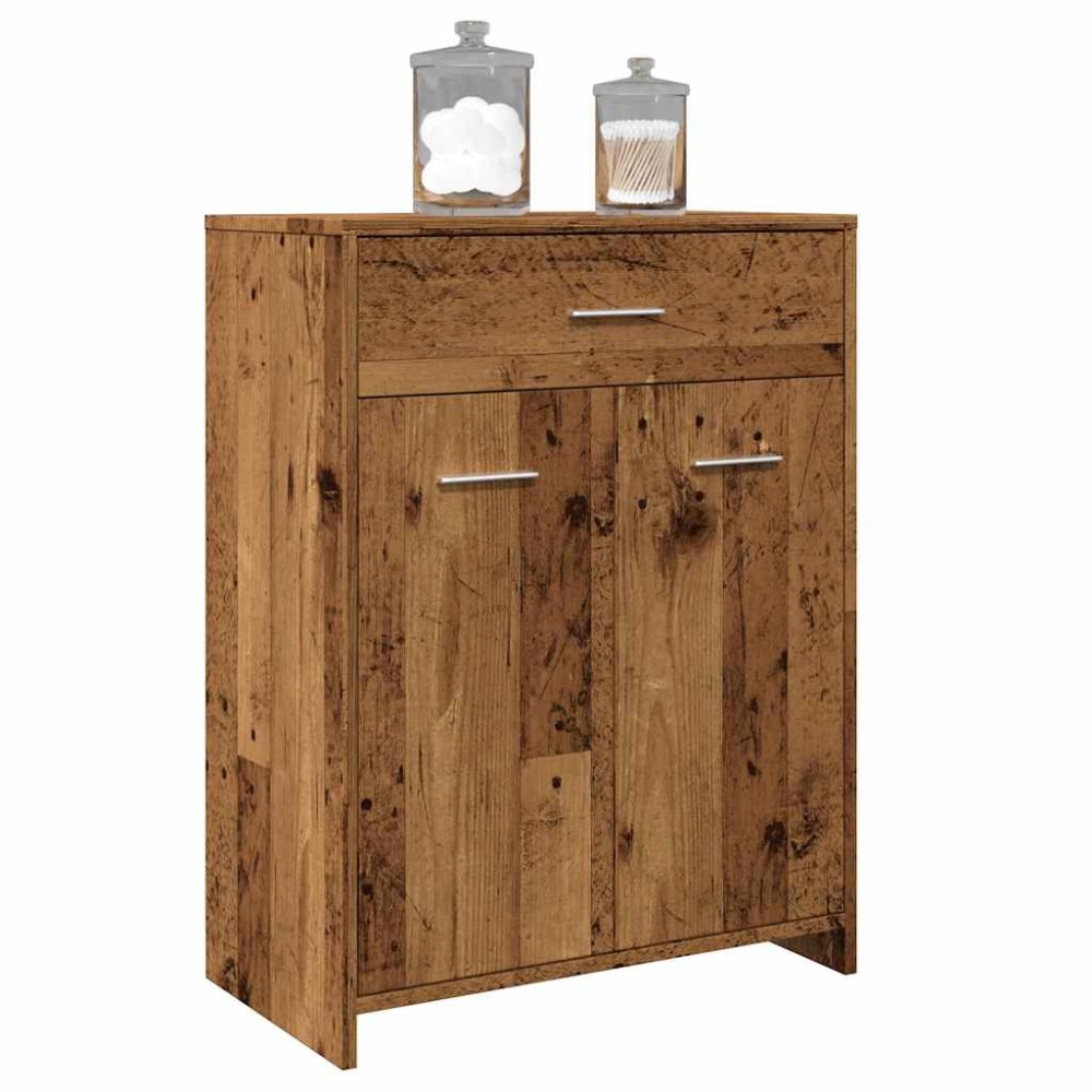 vidaXL Ντουλάπι Μπάνιου Όψη Παλαιού Ξύλου 60x33x80 εκ. από Επεξ. Ξύλο