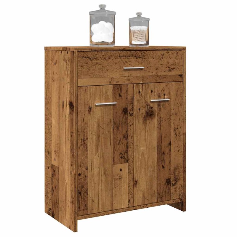 vidaXL Ντουλάπι Μπάνιου Όψη Παλαιού Ξύλου 60x33x80 εκ. από Επεξ. Ξύλο