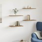 vidaXL Ράφια Τοίχου 4 τεμ. Artisan Δρυς 40x20x1,5εκ. από Επεξεργ. Ξύλο