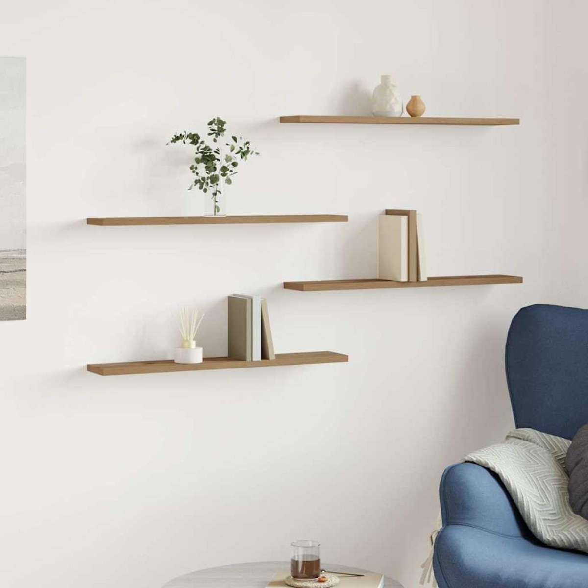 vidaXL Ράφια Βιβλιοθήκης 4 τεμ. Artisan Δρυς 60x10x1,5 εκ. Επεξ. Ξύλο