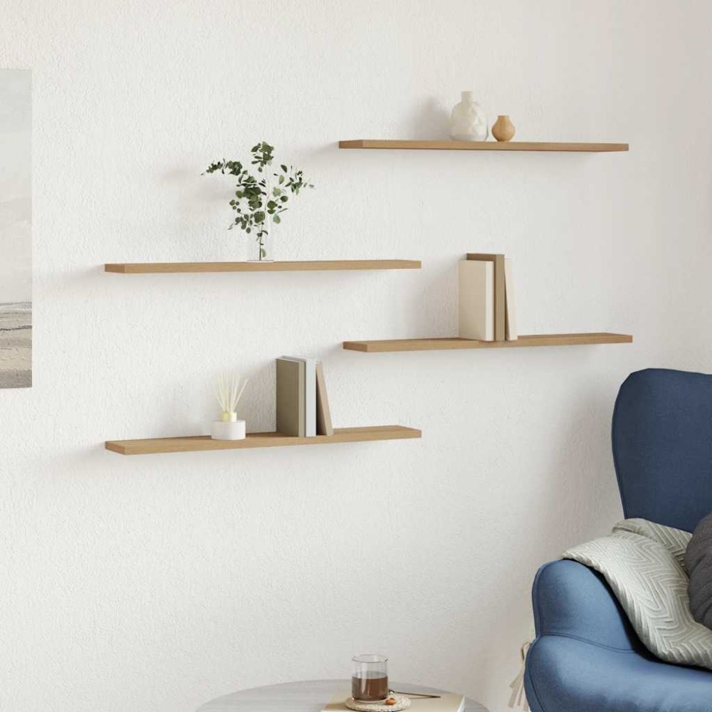 vidaXL Ράφια Τοίχου 4 τεμ. Artisan Δρυς 60x20x1,5εκ. από Επεξεργ. Ξύλο