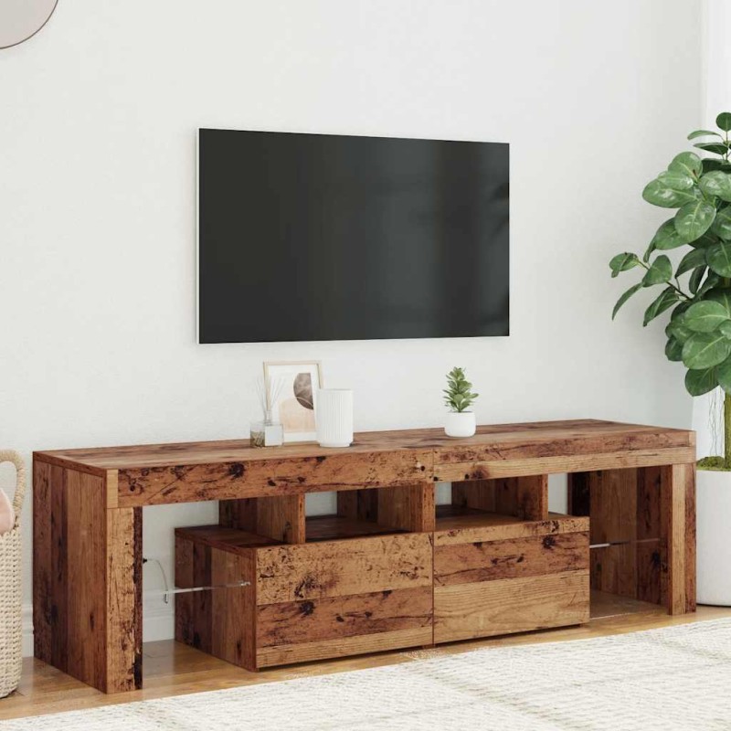 vidaXL Έπιπλο Τηλεόρασης LED Όψη Παλαιού Ξύλου140x36,5x40εκ.Επεξ. Ξύλο
