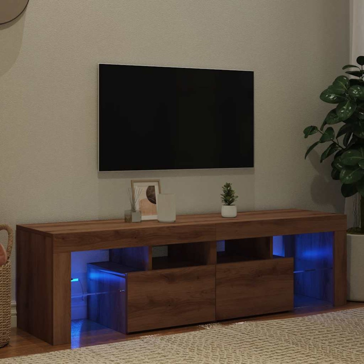 vidaXL Έπιπλο Τηλεόρασης με LED Αρτισιανή Δρυς 140x36,5x40εκ Επεξ.Ξύλο