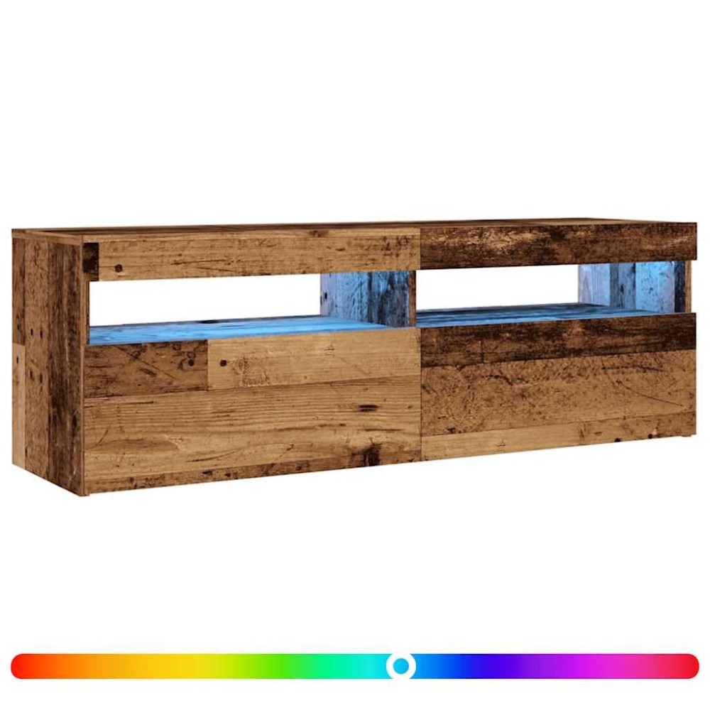 vidaXL Έπιπλο Τηλεόρασης LED Όψη Παλαιού Ξύλου 120x35x40 εκ.Επεξ. Ξύλο