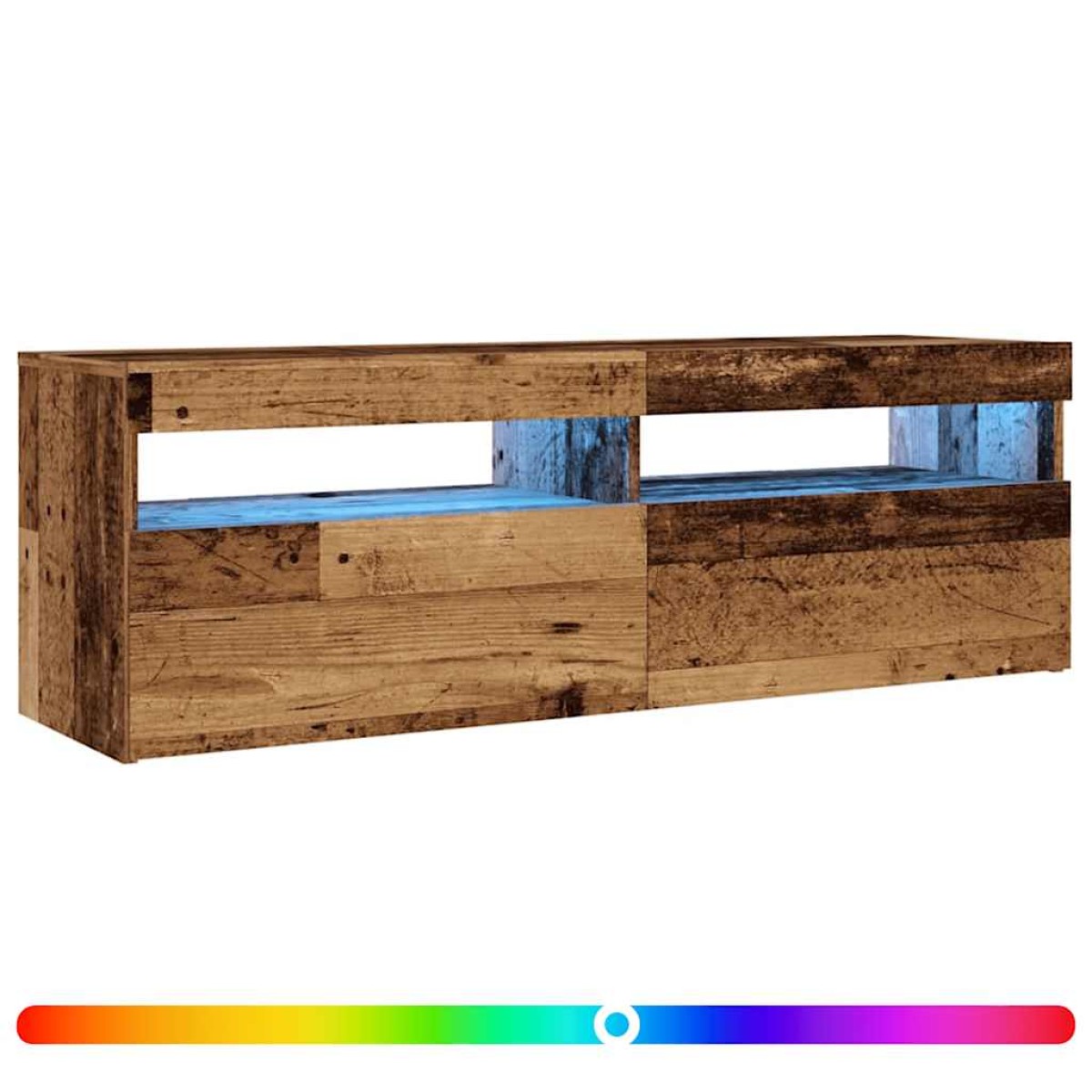 vidaXL Έπιπλο Τηλεόρασης LED Όψη Παλαιού Ξύλου 120x35x40 εκ.Επεξ. Ξύλο