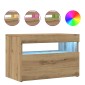 ντουλάπι τηλεόρασης vidaXL με φώτα LED Artisan Oak Κατασκευασμένο ξύλο
